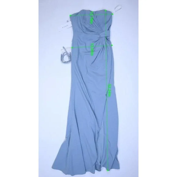 Azazie Dusty Blue Jacqueline Strapless Open Back Bridesmaid Dress Womens A8
